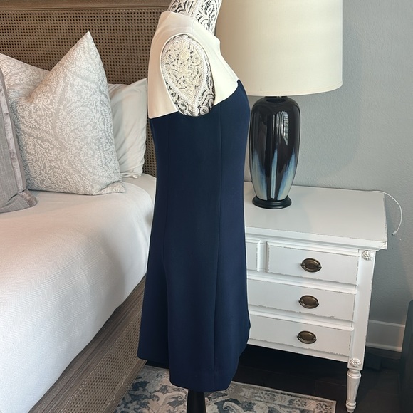 Kate Spade A‑line Color Block Dress in Navy and White - Picture 4 of 9